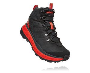Hoka One One Stinson Mid GORE-TEX Mens Hiking Shoes Anthracite/Mandarin Red | AU-7215094
